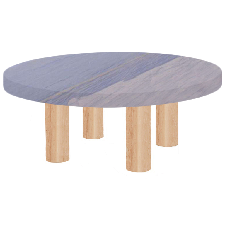 Round Azul Macaubas Coffee Table with Circular Ash Legs
