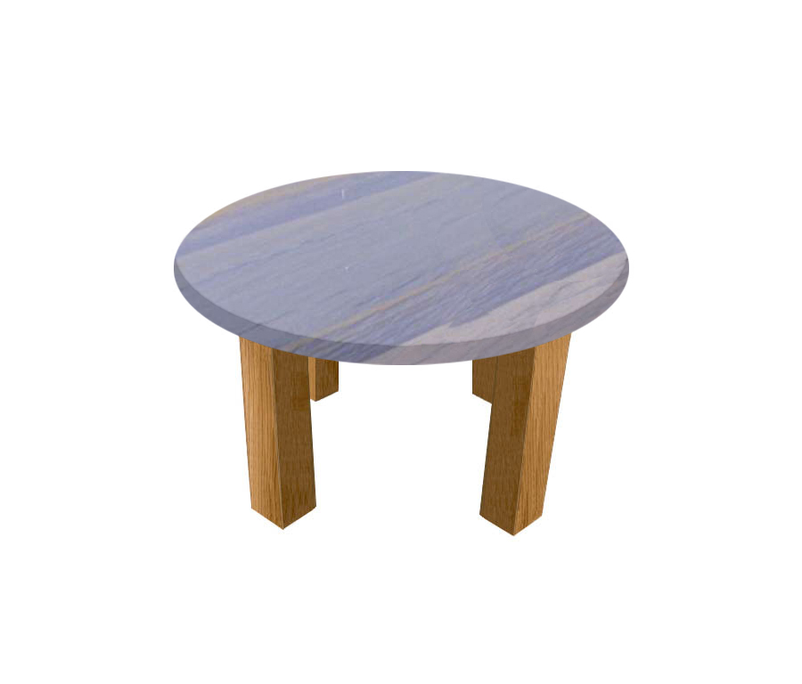 Azul Macaubas Round Coffee Table with Square Oak Legs