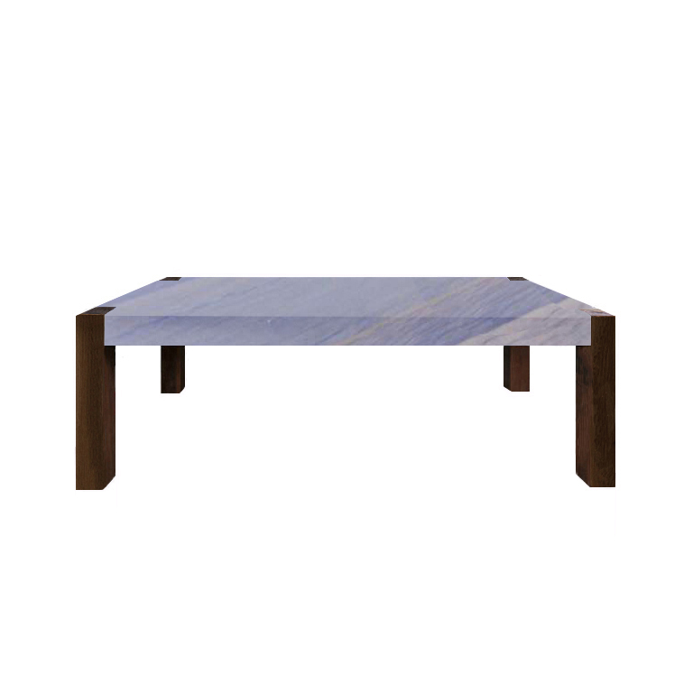 Azul Macaubas Percopo Granite Dining Table with Walnut Legs