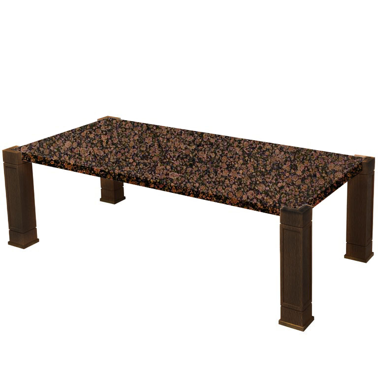 Faubourg Baltic Brown Inlay Coffee Table with Walnut Legs
