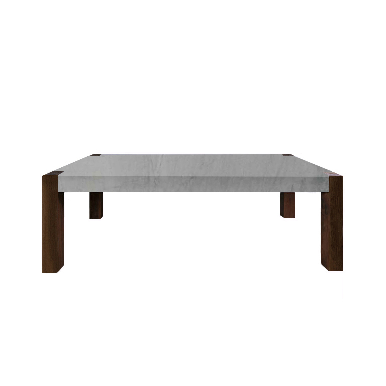 Bardiglio Imperial Percopo Marble Dining Table with Walnut Legs