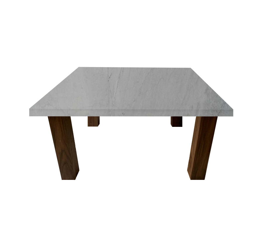 Bardiglio Imperial Square Coffee Table with Square Walnut Legs