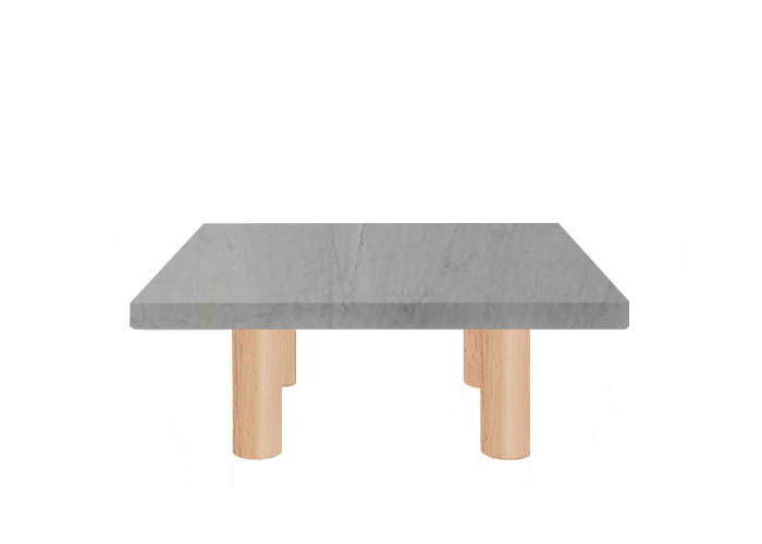 Bardiglio Imperial Square Coffee Table with Circular Ash Legs