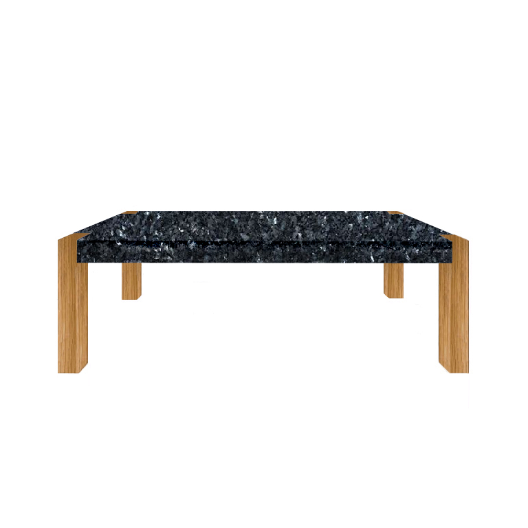 Blue Pearl Percopo Solid Granite Dining Table with Oak Legs