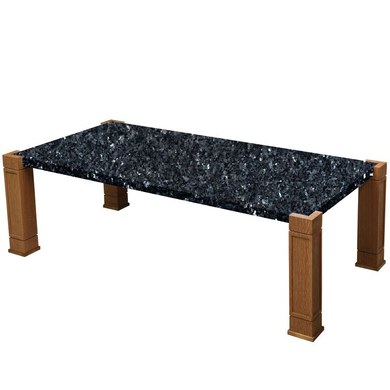 Faubourg Blue Pearl Inlay Coffee Table with Oak Legs