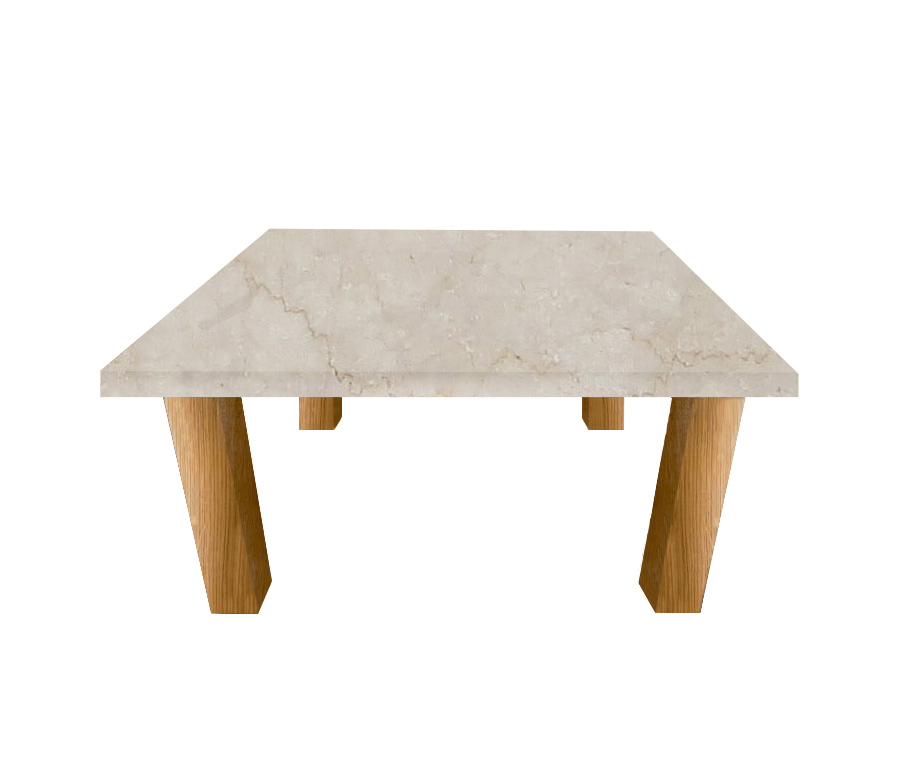 Botticino Classico Square Coffee Table with Square Oak Legs