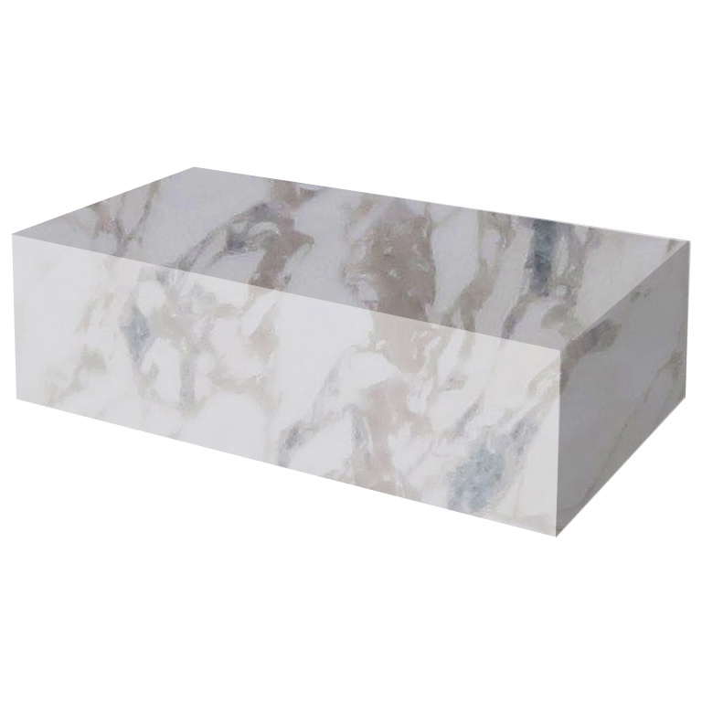 Calacatta Ivory Rectangular Solid Marble Coffee Table