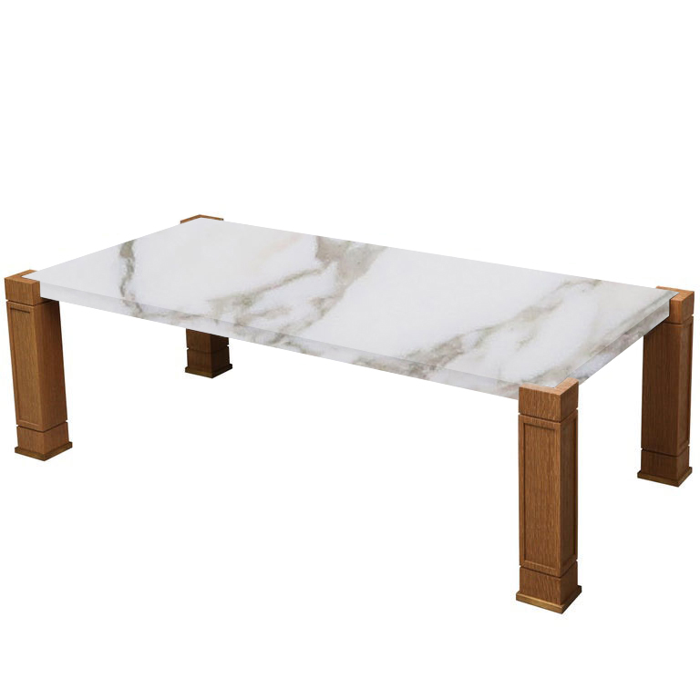 Faubourg Calacatta Oro Extra Inlay Coffee Table with Oak Legs