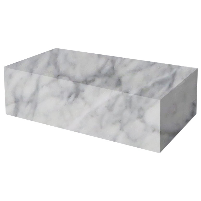 Carrara Rectangular Solid Marble Coffee Table