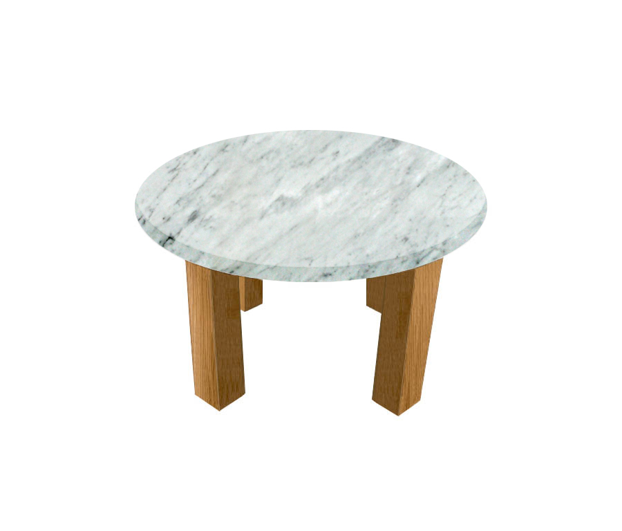 Carrara Extra Round Coffee Table with Square Oak Legs