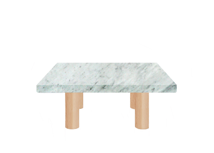 Carrara Extra Square Coffee Table with Circular Ash Legs