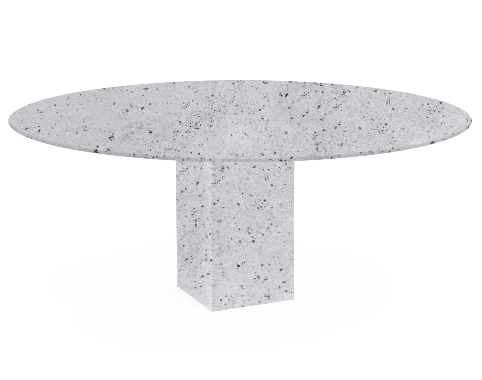Colonial White Arena Oval Granite Dining Table