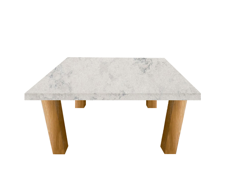 Concrete Quartz Square Coffee Table with Square Oak Legs