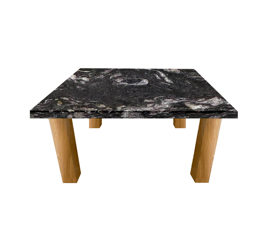Cosmic Black Square Coffee Table with Square Oak Legs