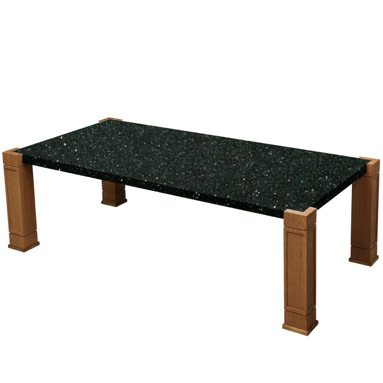 Faubourg Emerald Pearl Inlay Coffee Table with Oak Legs
