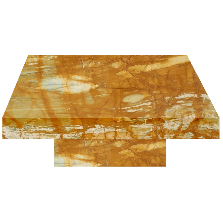 Giallo Sienna Square Solid Marble Coffee Table