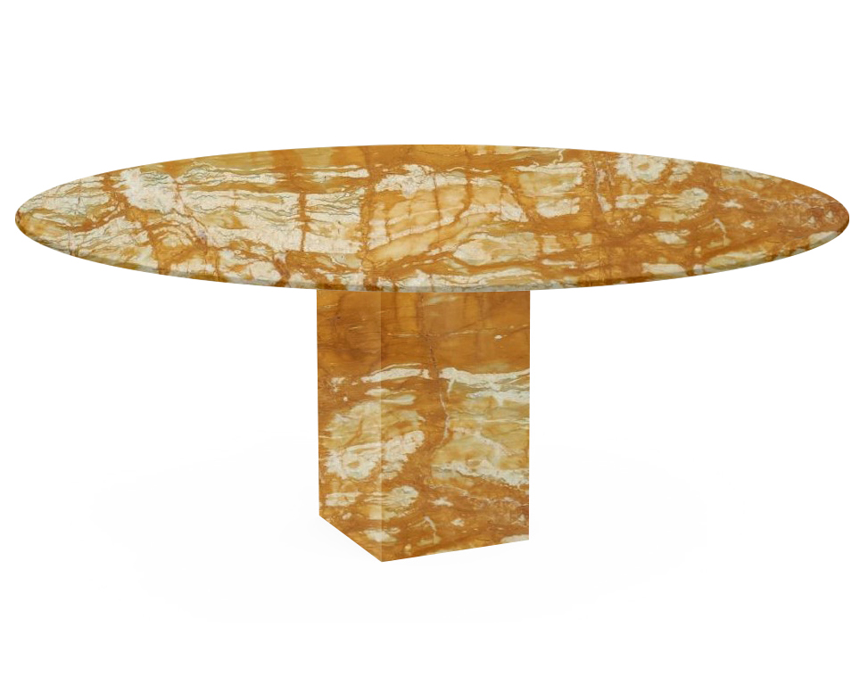 Giallo Siena Arena Oval Marble Dining Table