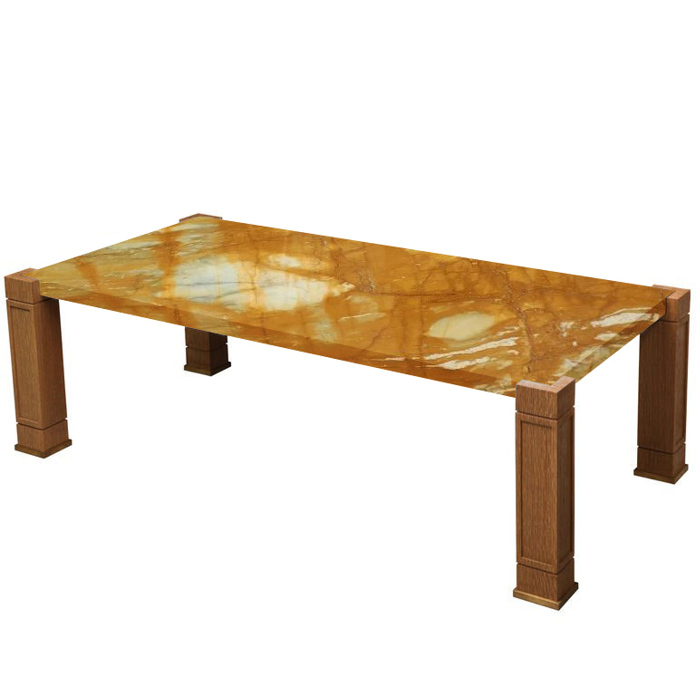 Faubourg Giallo Sienna Inlay Coffee Table with Oak Legs