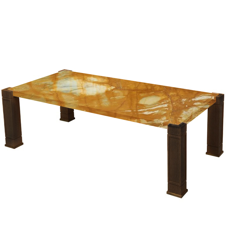 Faubourg Giallo Sienna Inlay Coffee Table with Walnut Legs