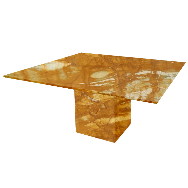 Giallo Sienna Bergiola Square Marble Dining Table
