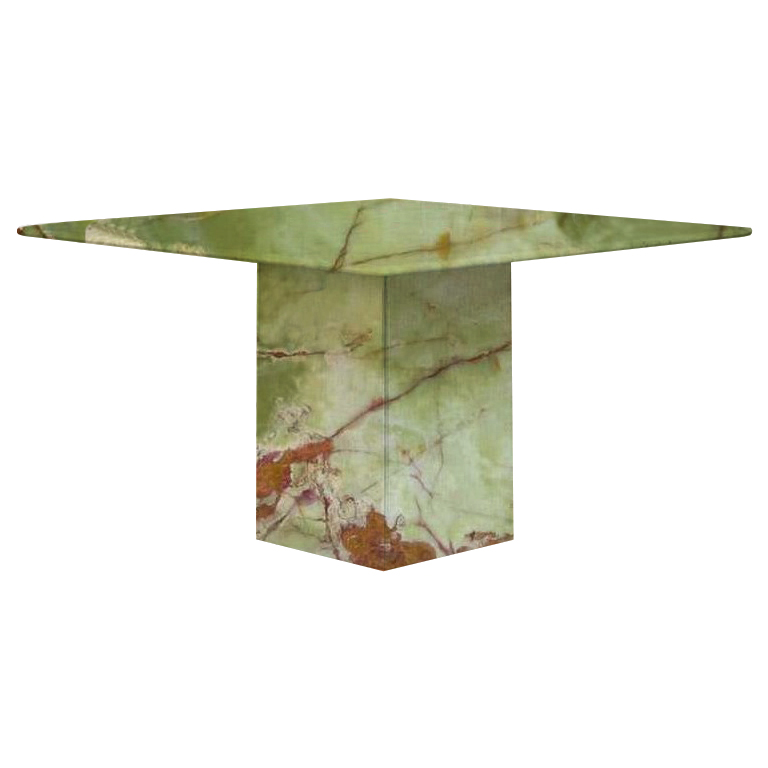 Green Small Square Onyx Dining Table