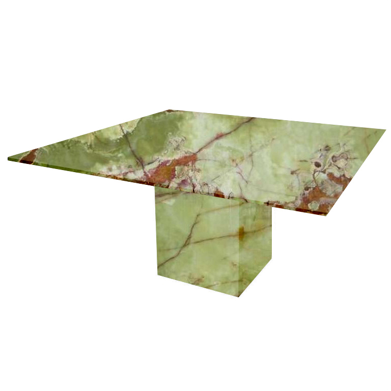 Green Bergiola Square Onyx Dining Table