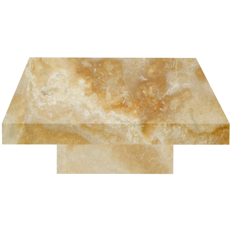 Honey Square Solid Onyx Coffee Table
