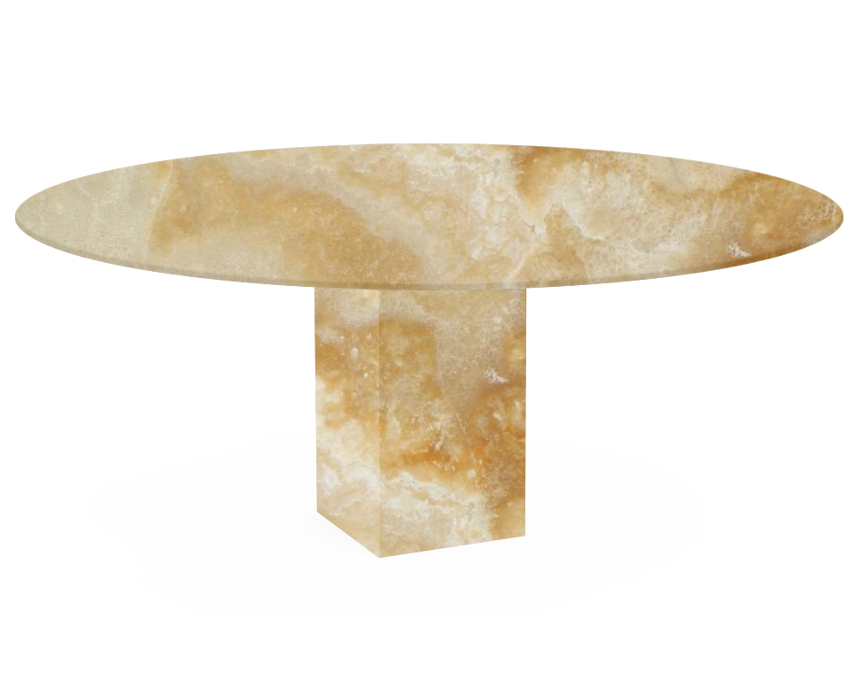 Honey Arena Oval Onyx Dining Table