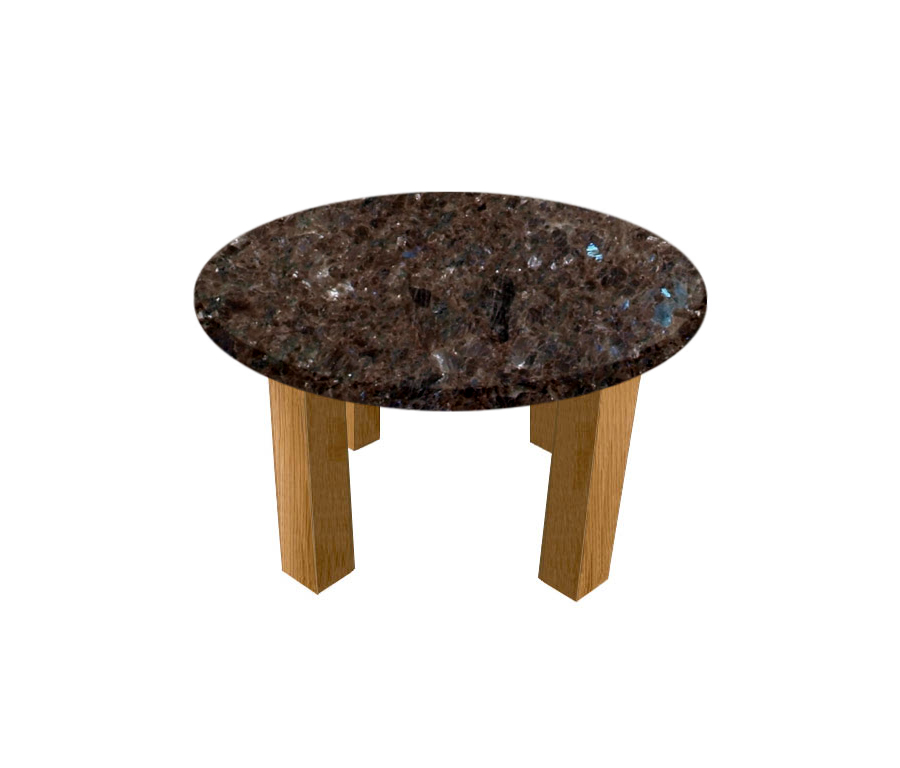 Labrador Antique Round Coffee Table with Square Oak Legs