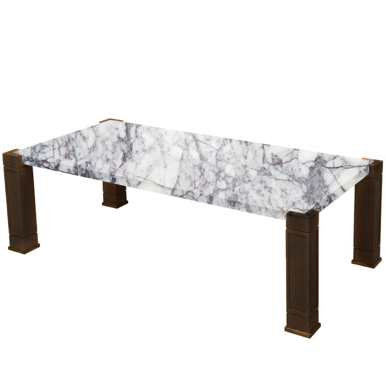 Faubourg Lilac Milas Inlay Coffee Table with Walnut Legs