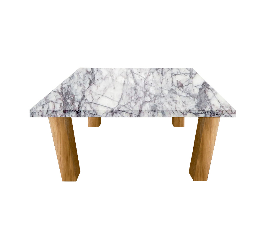 Lilac Milas Square Coffee Table with Square Oak Legs