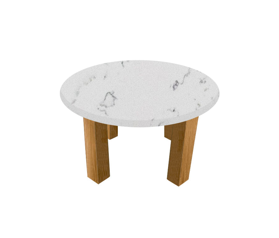 Luni Spring Round Coffee Table with Square Oak Legs