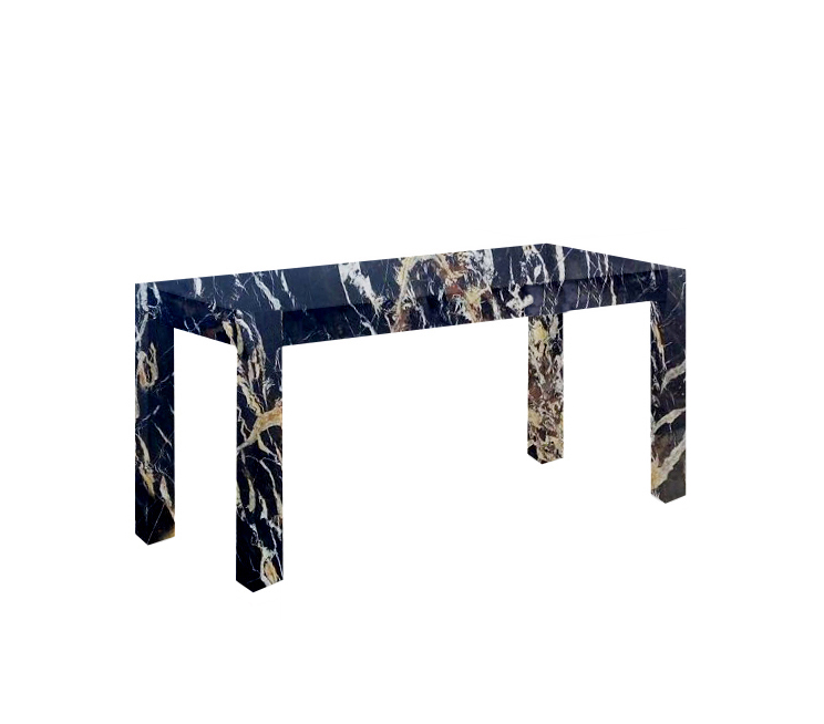 Michelangelo Black and Gold Canaletto Solid Marble Dining Table