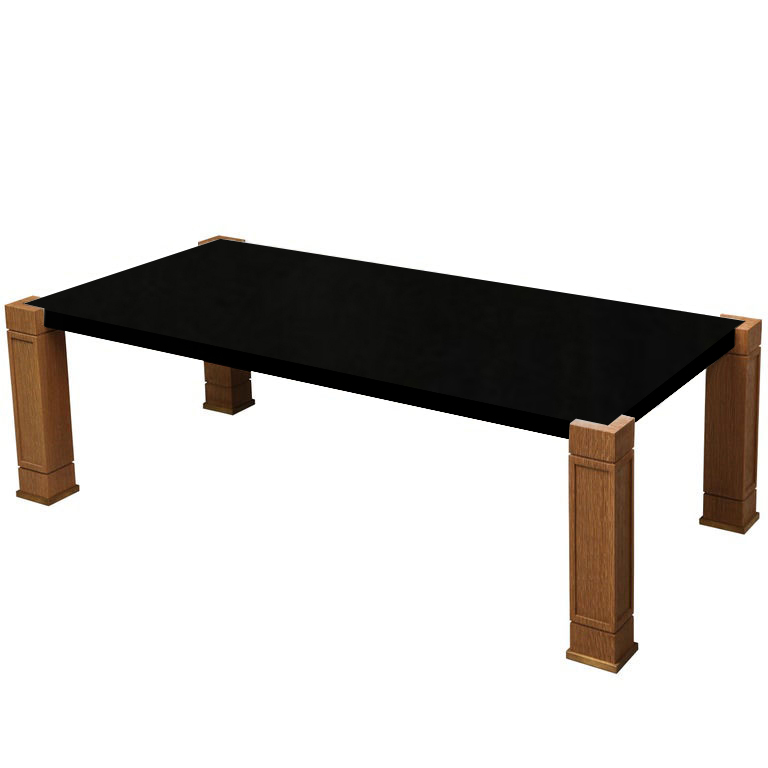 Faubourg Nero Assoluto Inlay Coffee Table with Oak Legs