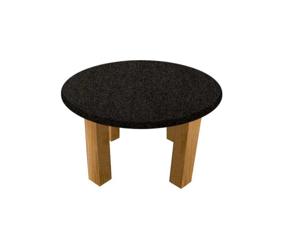 Nero Impala Round Coffee Table with Square Oak Legs