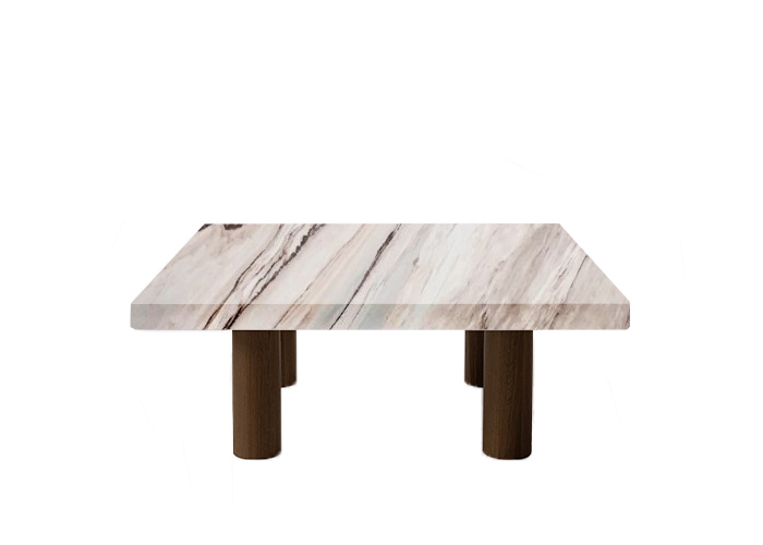 Palissandro Classico Square Coffee Table with Circular Walnut Legs