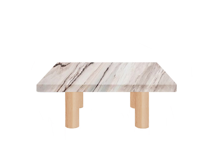 Palissandro Classico Square Coffee Table with Circular Ash Legs