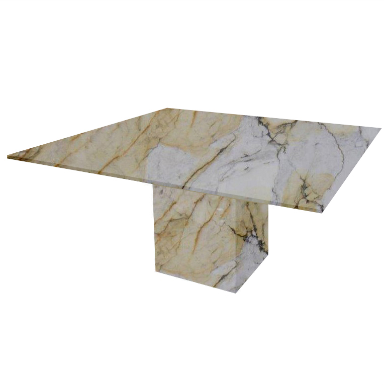 Paonazzo Bergiola Square Marble Dining Table