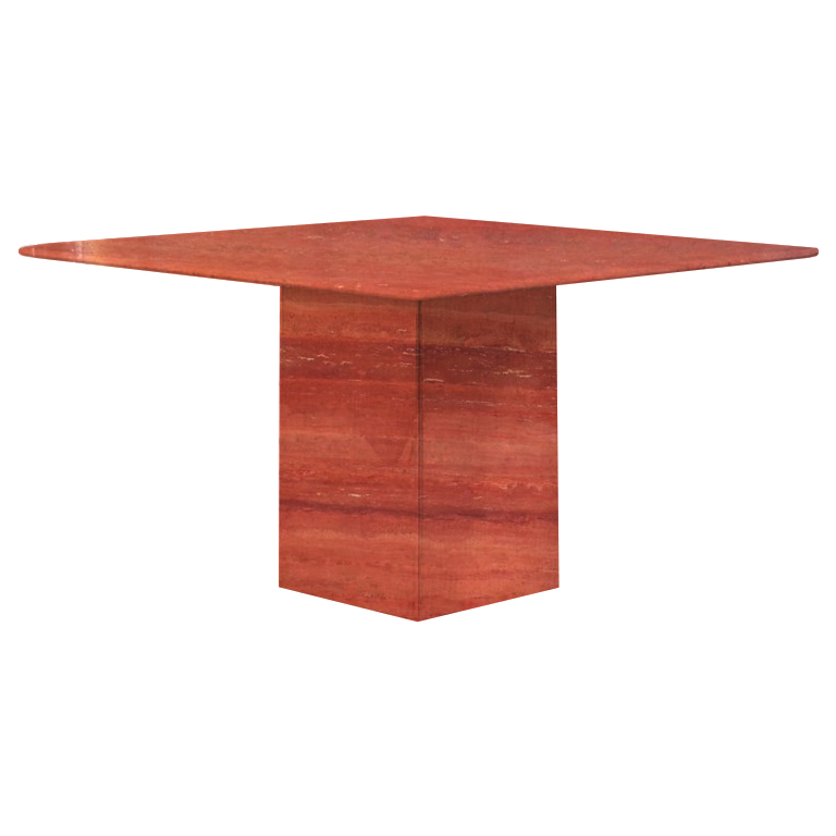 Persian Red Small Square Travertine Dining Table