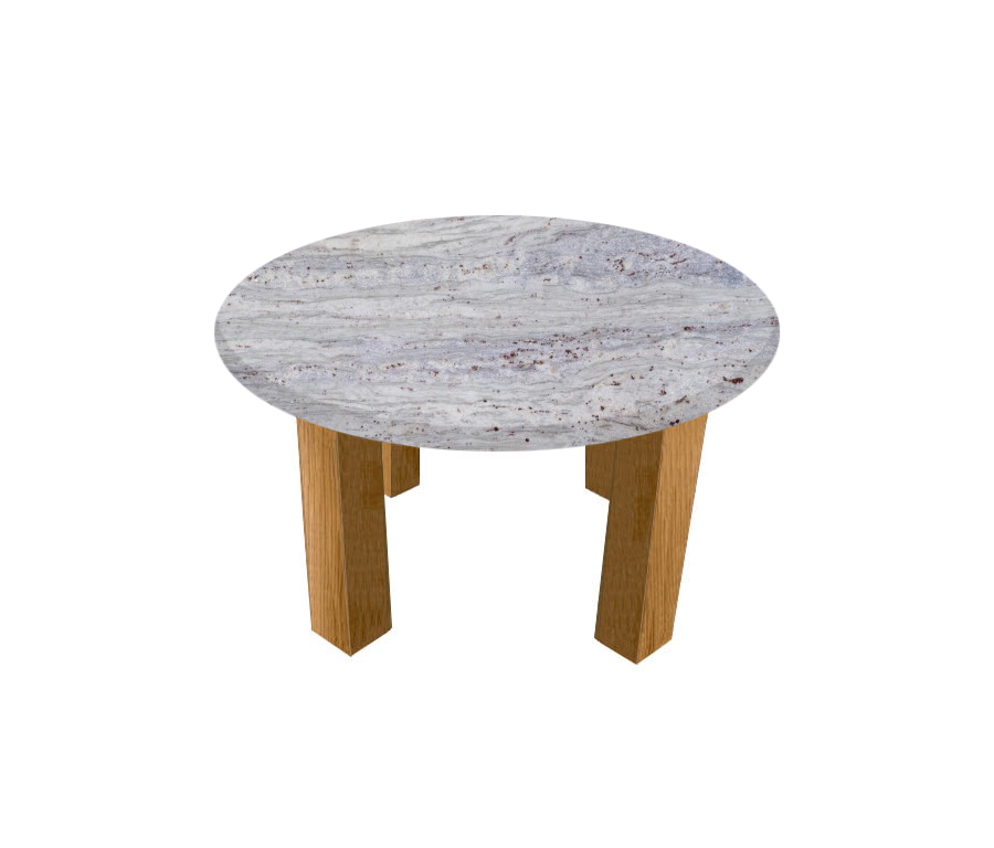 River White Round Coffee Table with Square Oak Legs