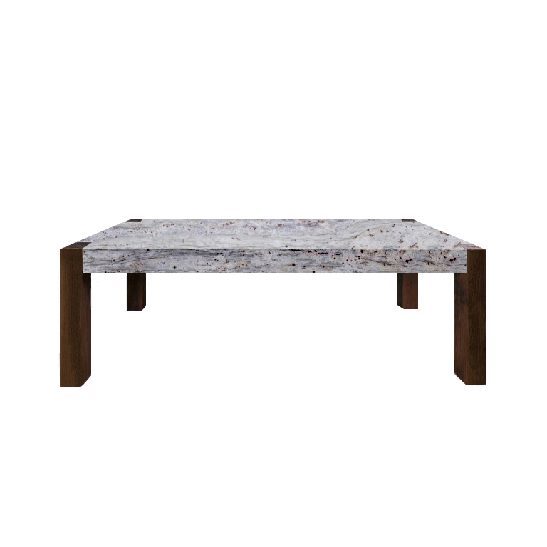 River White Percopo Solid Granite Dining Table with Walnut Legs