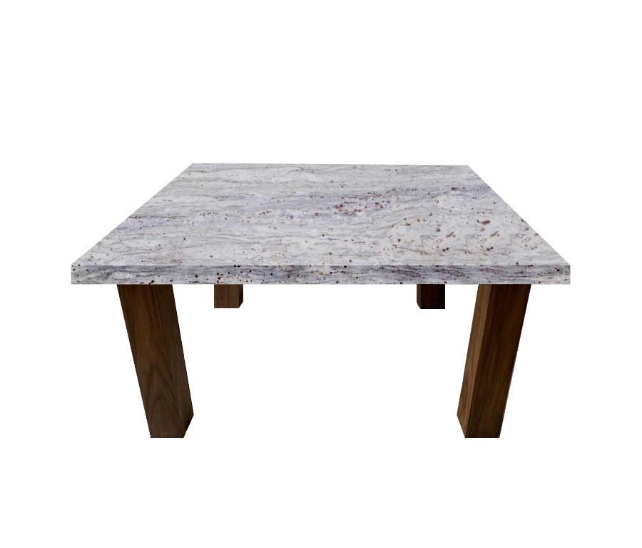 River White Square Coffee Table with Square Walnut Legs