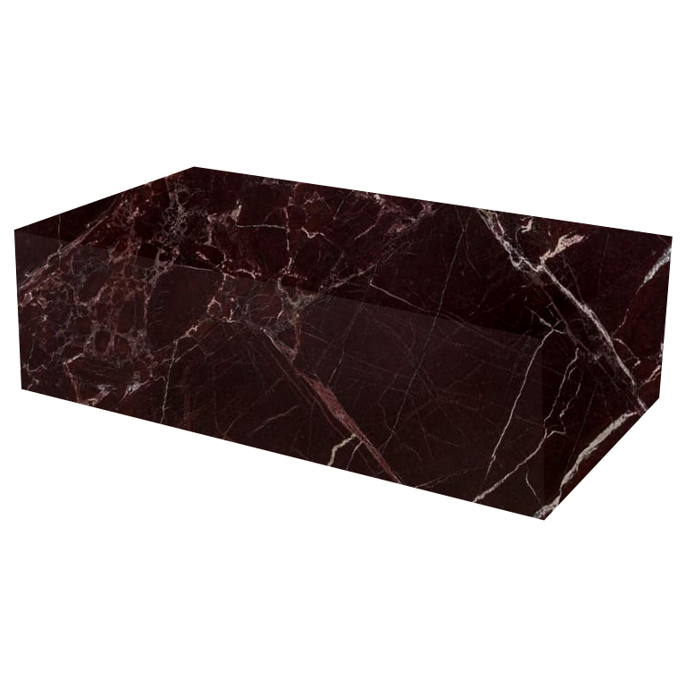 Rosso Levanto Rectangular Solid Marble Coffee Table