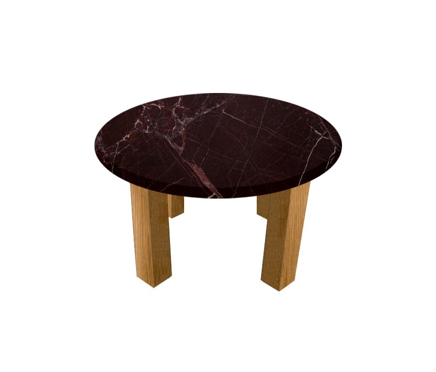 Rosso Levanto Round Coffee Table with Square Oak Legs