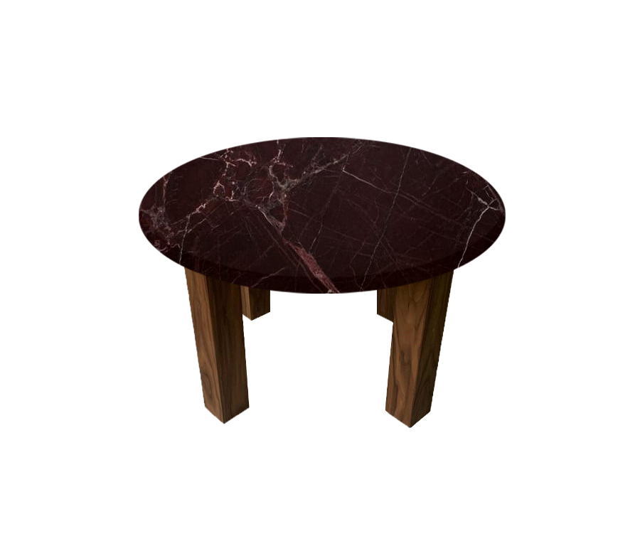 Rosso Levanto Round Coffee Table with Square Walnut Legs
