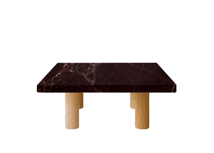 Rosso Levanto Square Coffee Table with Circular Oak Legs