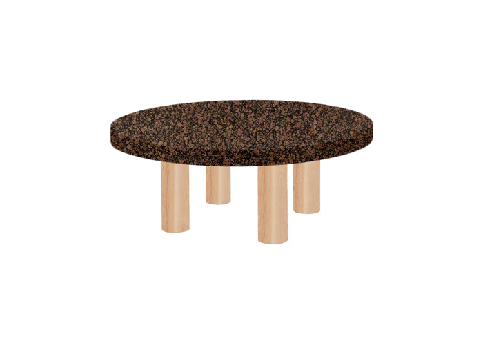 Small Round Baltic Brown Coffee Table with Circular Ash Legs