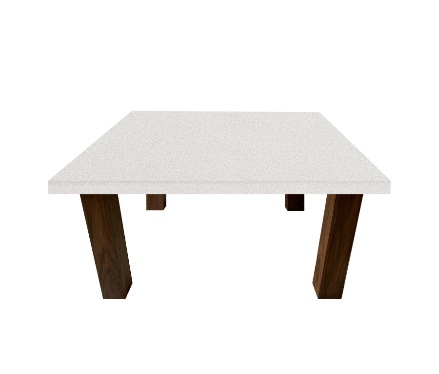 Snow White Square Coffee Table with Square Walnut Legs