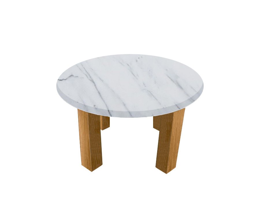 Statuarietto Extra Round Coffee Table with Square Oak Legs