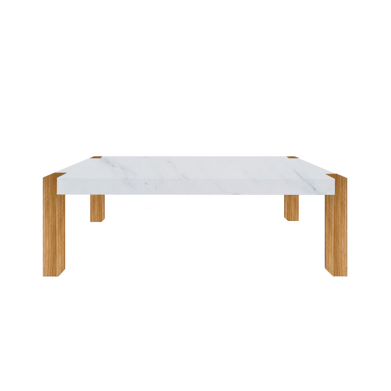 Statuarietto Extra Percopo Solid Marble Dining Table with Oak Legs